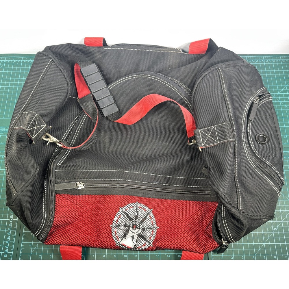 VTG 1997 Marlboro Unlimited Gear Large Duffle Bag Red Black Compass Logo 26"